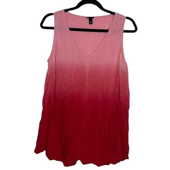 Torrid Womens Sleeveless Ombre Tank Top Pink/Red Rayon Size 00 - Picture 1 of 6